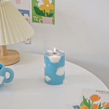 Load image into Gallery viewer, Blue skies pillar candle