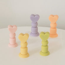 Load image into Gallery viewer, Cute pastel heart shaped pillar candles