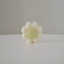 Load image into Gallery viewer, Funky cute smiley face soy candle in sage colour