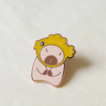 Load image into Gallery viewer, Capybara Fish Hat Enamel Pin
