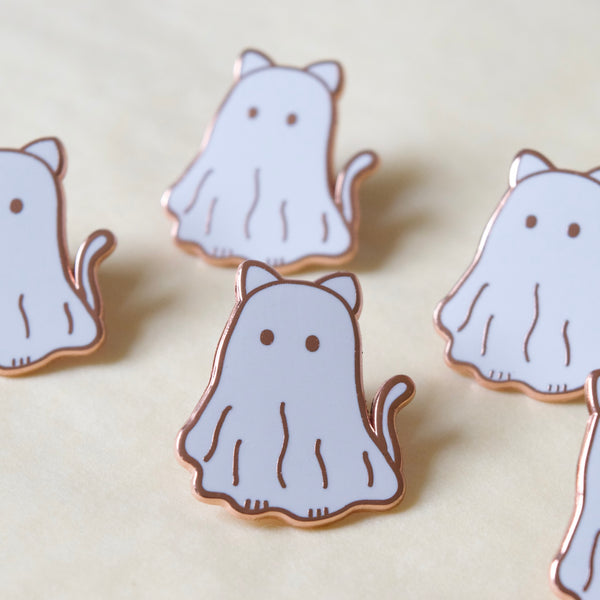 Ghost Cat Enamel Pin