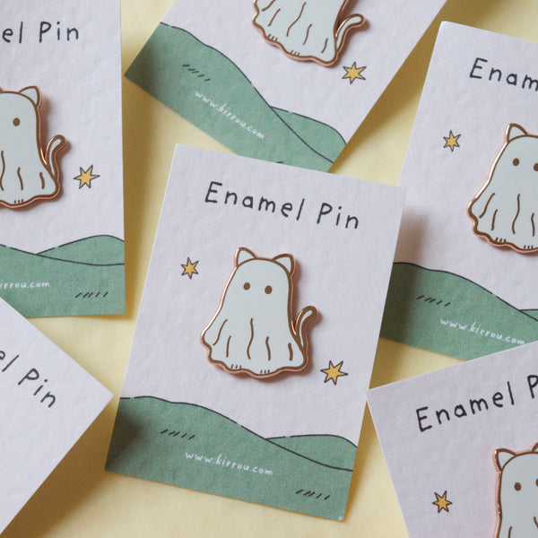 Ghost Cat Enamel Pin
