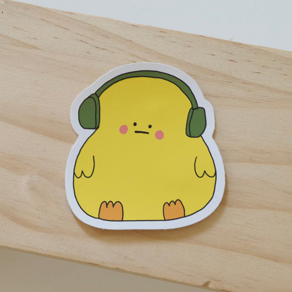 Duck with Headphone Sticker