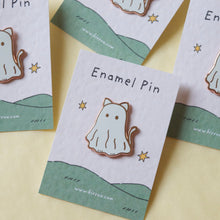 Load image into Gallery viewer, Ghost Cat Enamel Pin
