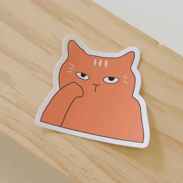 Orange Grumpy Cat Sticker