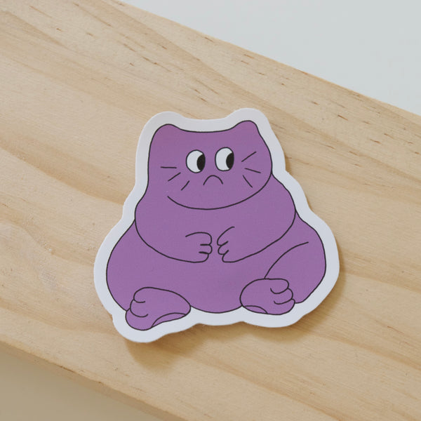 Lilac Grumpy Cat Sticker