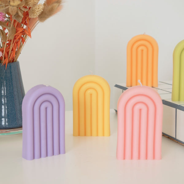 rainbow pastel candles