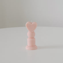 Load image into Gallery viewer, Light pink heart shaped pillar candle
