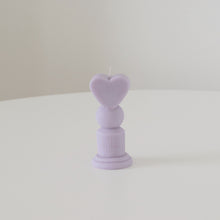 Load image into Gallery viewer, Lilac heart shaped candle
