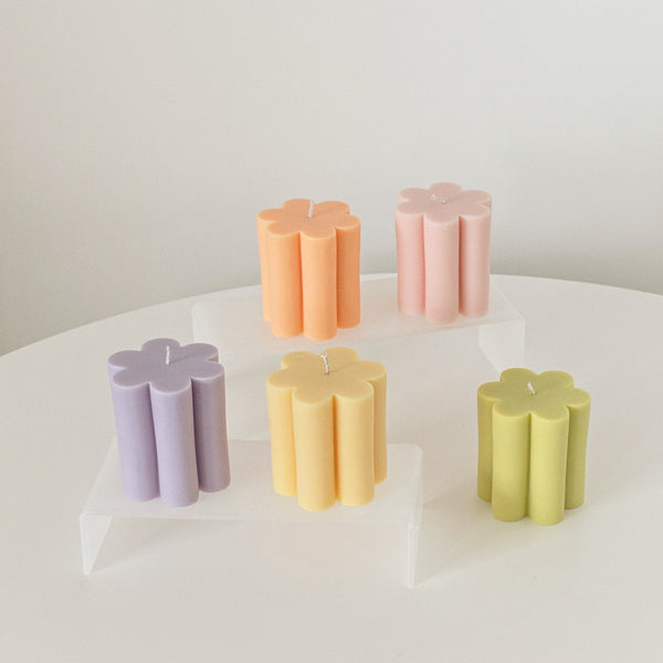 Soft pastel flower candles