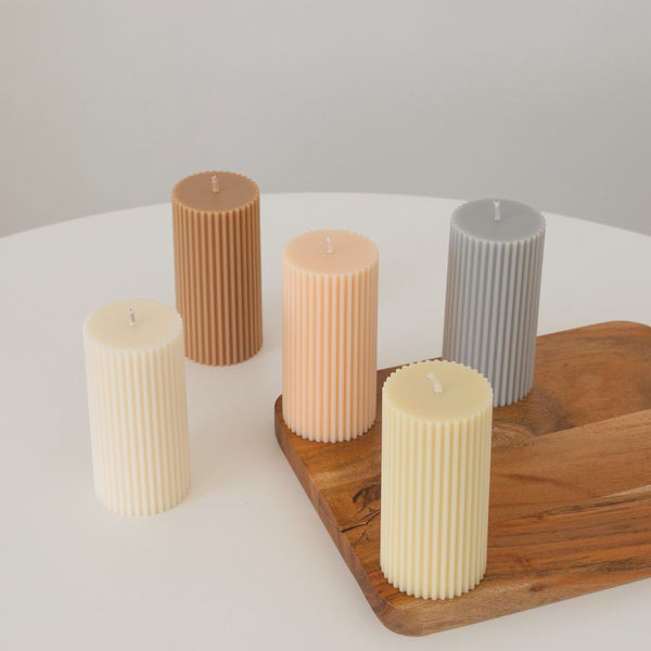 Neutral Ribbed Candles